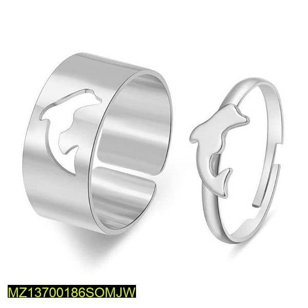 Dolphin couple rings 2 pieces Silver 1