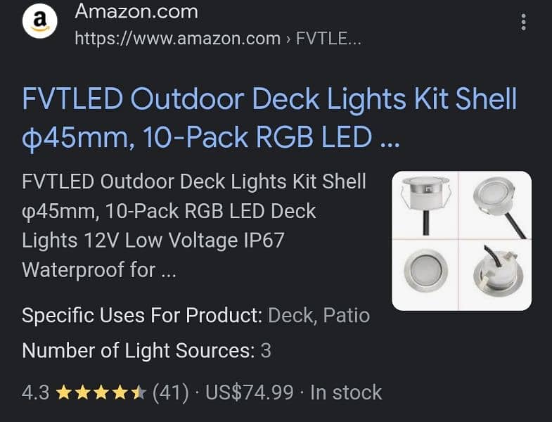 FVTLED Outdoor Deck Lights Kit Shell with wifi operating 5