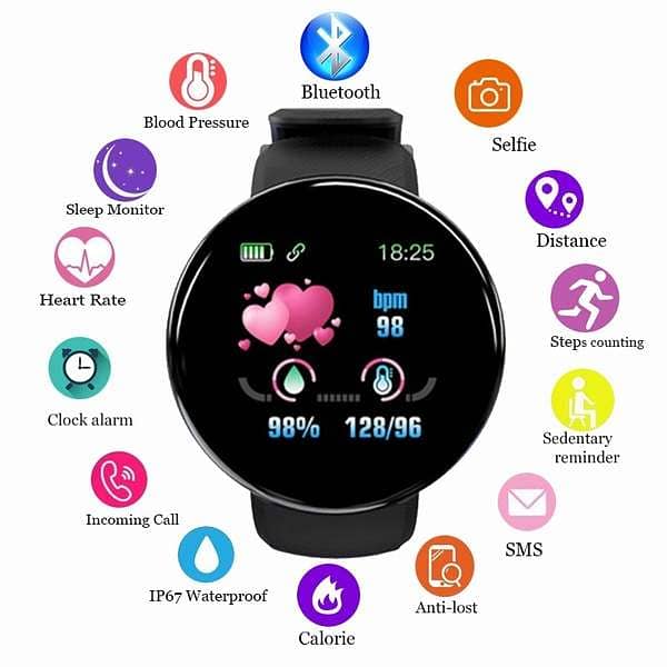 D18 Fitness Bracelet Blood Pressure Bluetooth Heart Rate Monitor 0