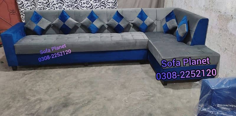 5 seater L shape corner sofa set with 5 cushions complementary 4