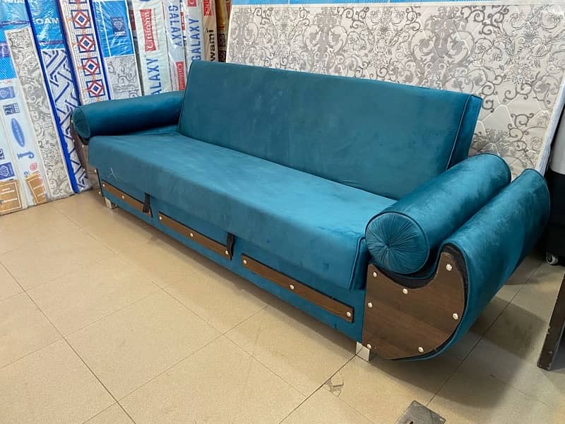 Diamond Foam Wooden Sofa Cum Bed - Free Home Delivery 2