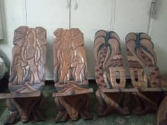 African wooden chairs and Table ( Unique and Rare )