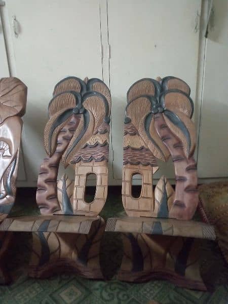 African wooden chairs and Table ( Unique and Rare ) 2