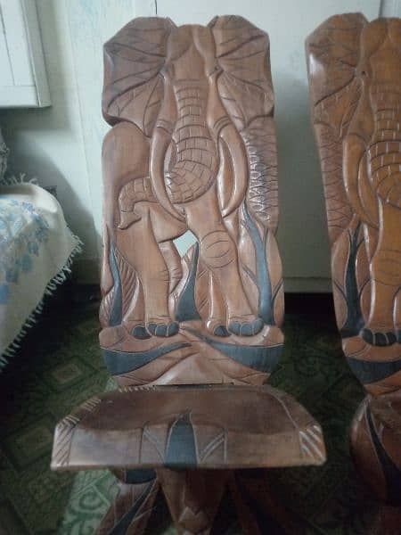 African wooden chairs and Table ( Unique and Rare ) 3