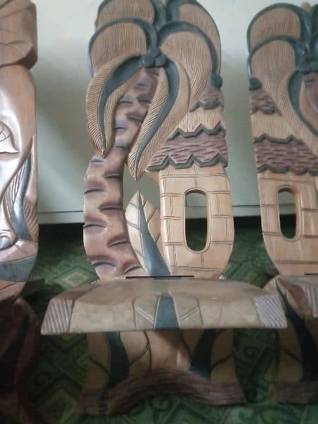 African wooden chairs and Table ( Unique and Rare ) 4
