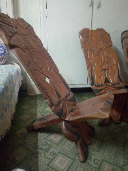 African wooden chairs and Table ( Unique and Rare ) 7