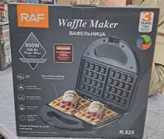 RAF 2 SLICE WAFFLE MAKER NEW NON STICK COATING DOUBLE SIDED HEATING