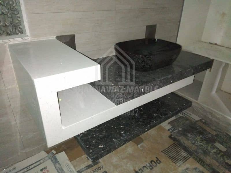 vanity washbasin , fancy tables , kitchen counter top , stair steps 18