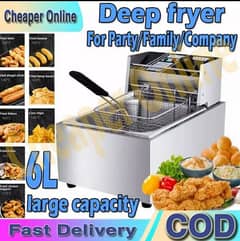 6.0 LITER DEEP FRYER NEW ELECTRIC PURE STAINLESS STEEL FRYING MACHINE