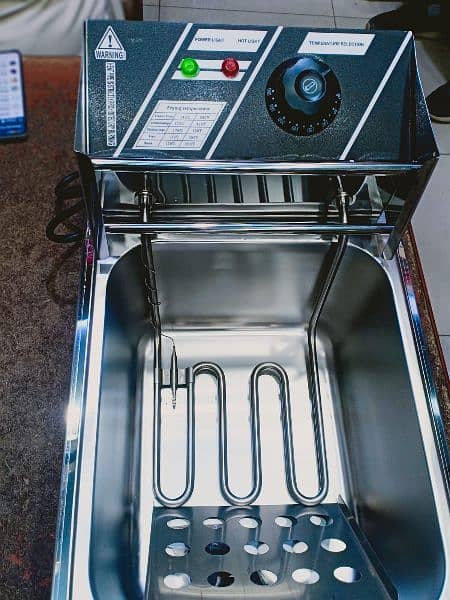 6.0 LITER DEEP FRYER NEW ELECTRIC PURE STAINLESS STEEL FRYING MACHINE 10