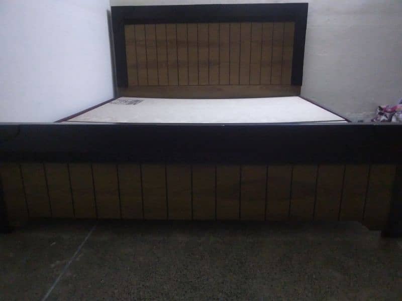 King Size Bed with Side Table  & 72x78 Alkhair Mattress for Sale 5