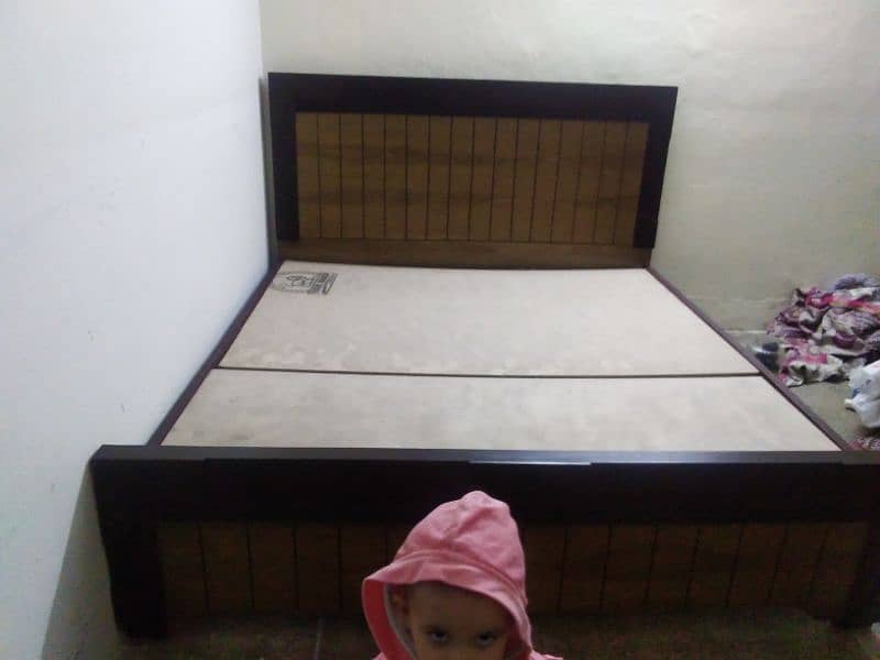 King Size Bed with Side Table  & 72x78 Alkhair Mattress for Sale 9