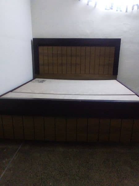 King Size Bed with Side Table  & 72x78 Alkhair Mattress for Sale 11