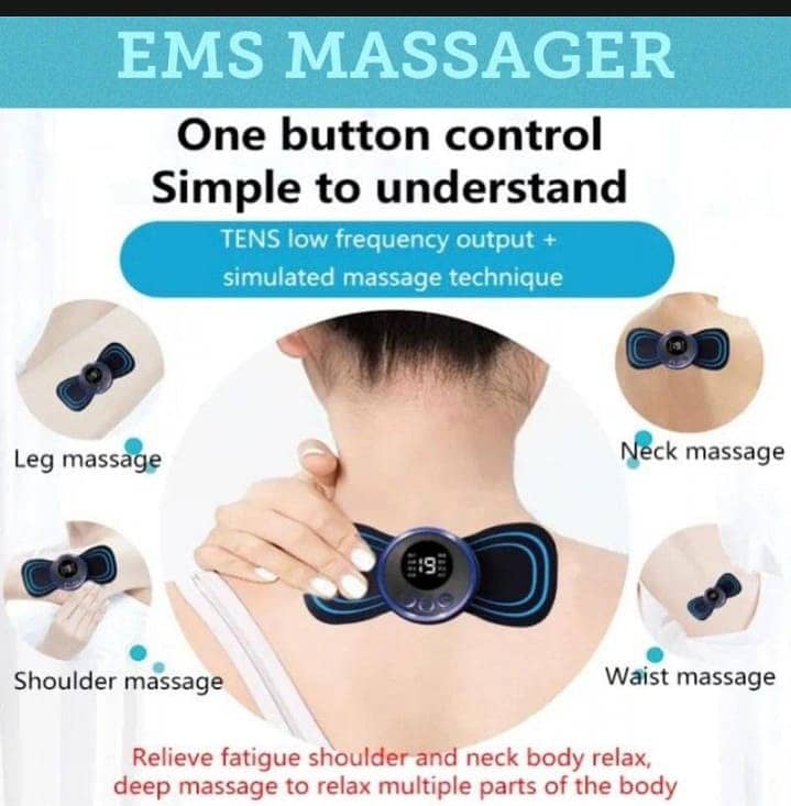 EMS Mini Body Massager Pulse Neck Pain Relief EMS Butterfly Body Massa 2