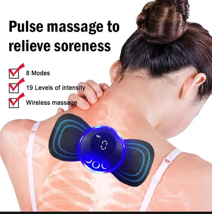 EMS Mini Body Massager Pulse Neck Pain Relief EMS Butterfly Body Massa 0