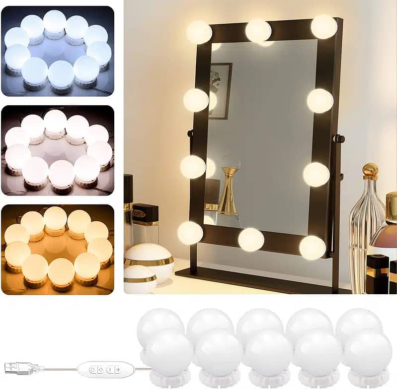 Vanity Mirror LED Bulbs | 10 Bulbs with 3 Modes | For Makeup 1