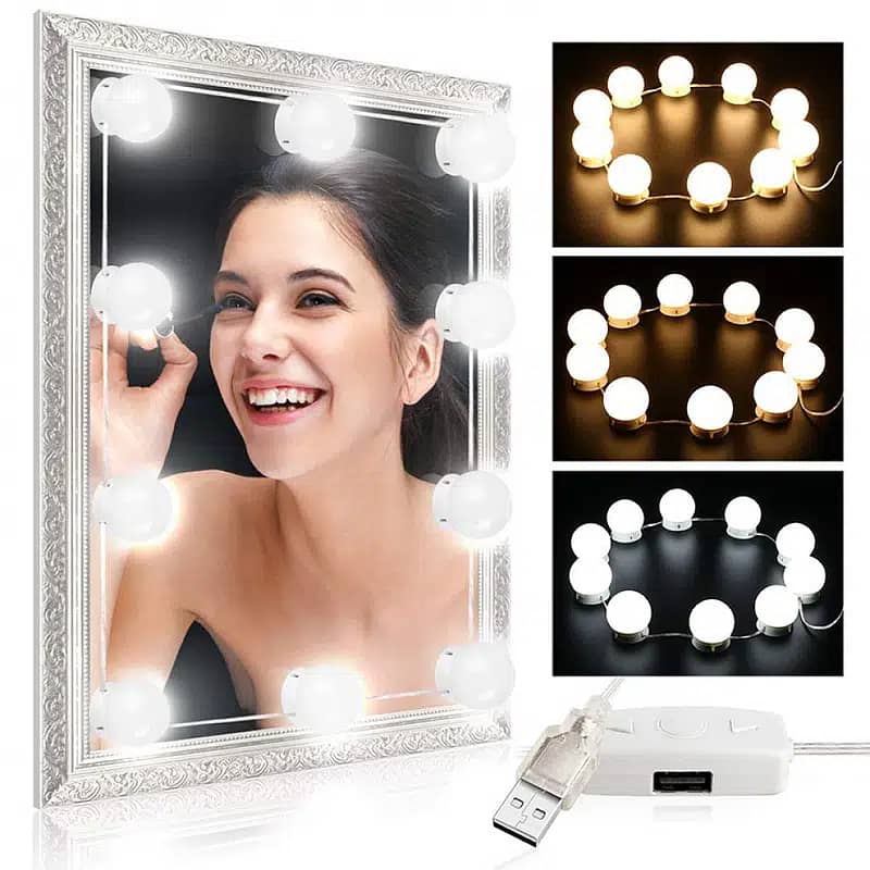 Vanity Mirror LED Bulbs | 10 Bulbs with 3 Modes | For Makeup 0