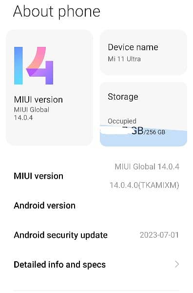 Xiaomi MI 11 Ultra 12Gb+3 ram extented 256 Gb rom 8