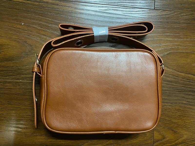 imported camel brown cross body brand new tagged bag for sale 5