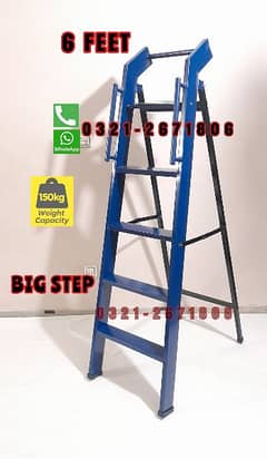 IRON FOLDING LADDER 6 FT BIG STEP BEST FOR CLEANING GYM , INDOOR 0