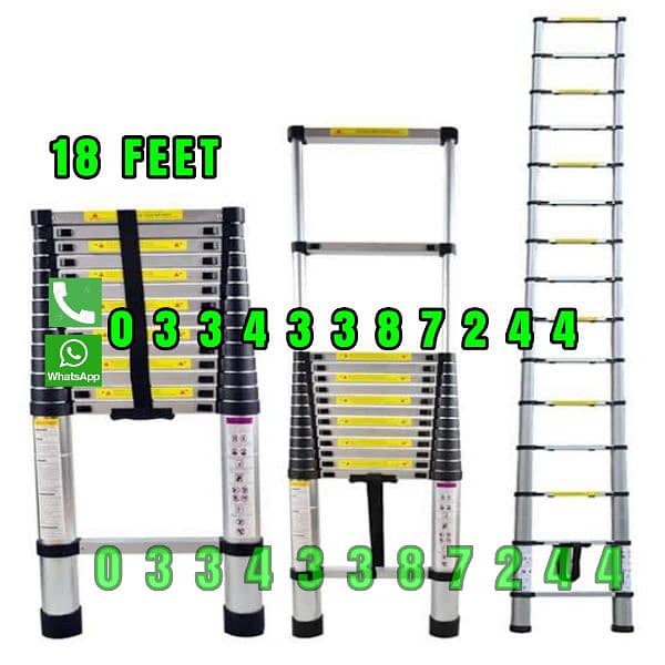 18 FT Almunium Telescope Ladder Best For Cleaning Gym, outdoor 0