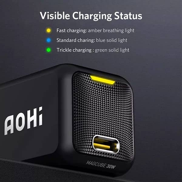 AOHI Magcube 30W GaN+ PD Charger iPhone 14 Pro Max Samsung S23 S22 5