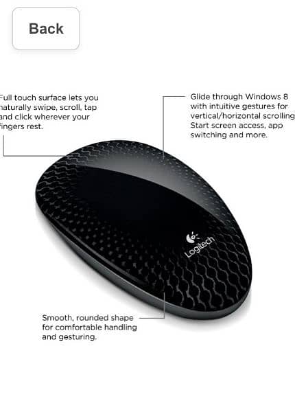 Logitech Touch Mouse T620 with Full Touch Surface for Windows 8 - 4
