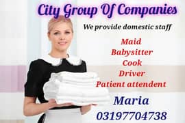 We provide maids, babysitter, cook, patient attendant, nanny etc.