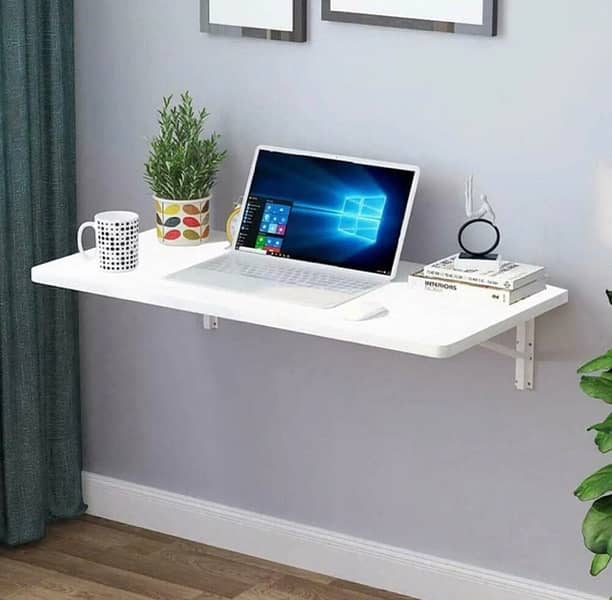 Computer Desk Wall Mount Stand Folding Wall-Mounted Drop-Leaf Table 2