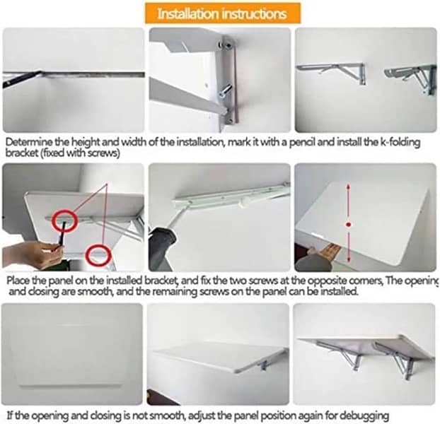 Computer Desk Wall Mount Stand Folding Wall-Mounted Drop-Leaf Table 5