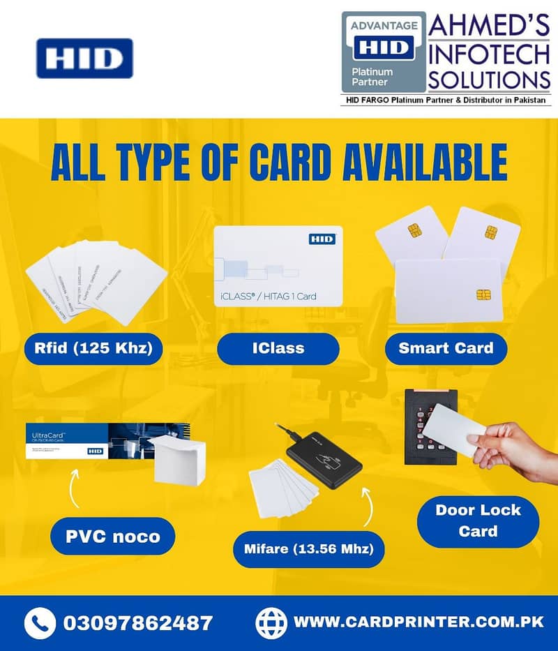 Employ cards, student card Printer, PVC, RFID Mifare Smart Chip 3