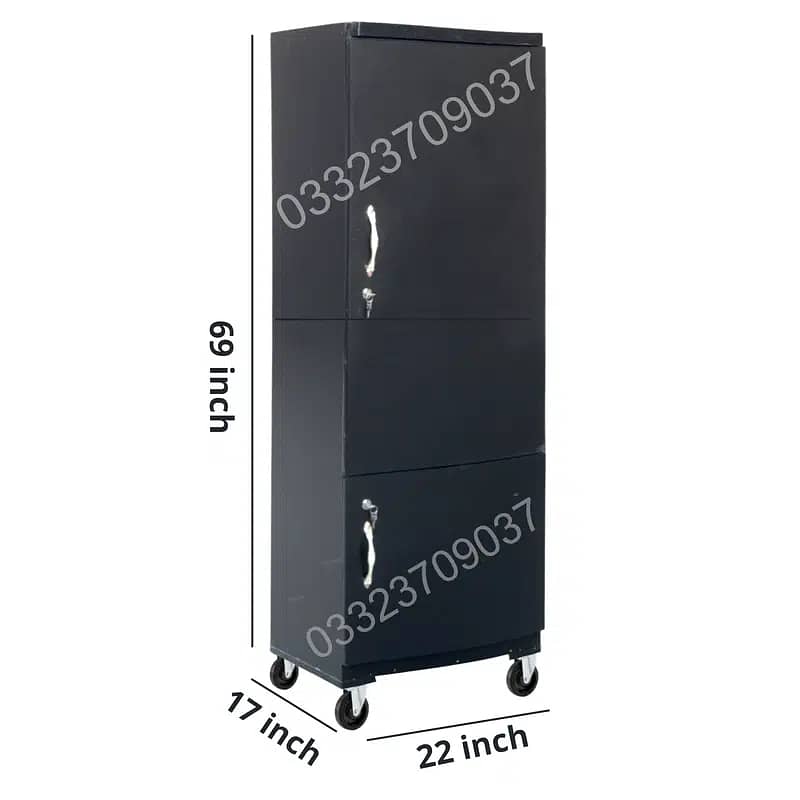 D3 wooden black 6x2 feet Single door Cupboard Wardrobe almari cabinet 0