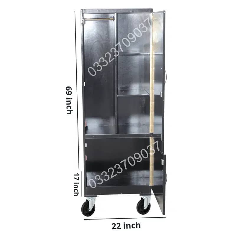 D3 wooden black 6x2 feet Single door Cupboard Wardrobe almari cabinet 1