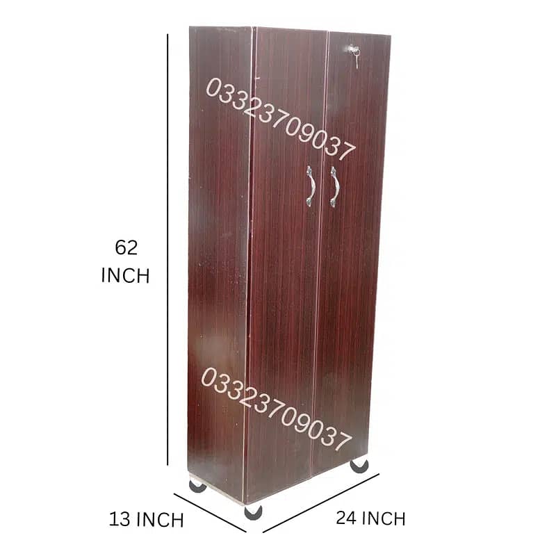 5x2 feet Two door Wooden cuboard cabinet almari & shoe rack 0