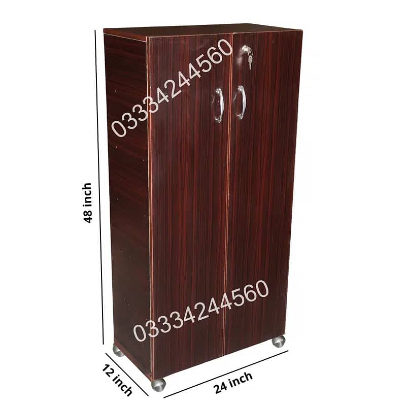 wooden 4x 2 feet Five shelfs two door shoe rack, Cupboard wardrobe 0