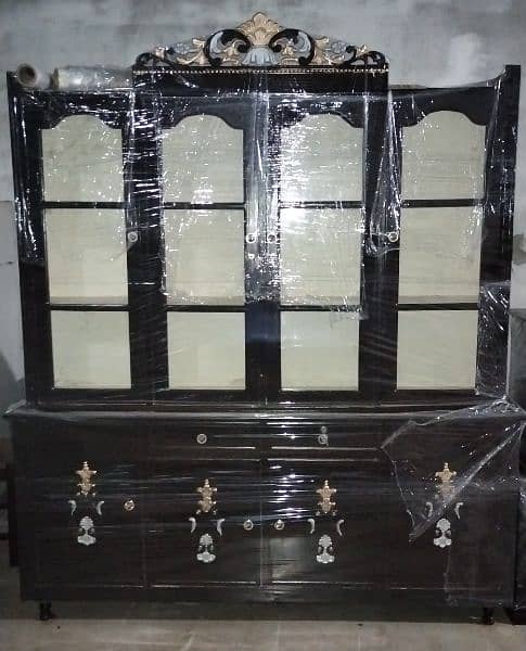 bed +dressing 2 side tabla+dining table 6chair showcase 3 small tables 2
