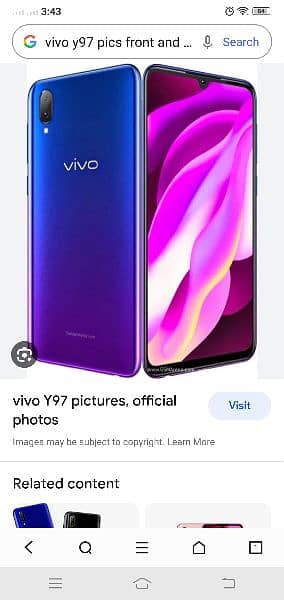 vivo y97 with 8GB Ram and 256 memory 7