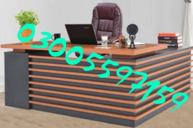 Office boss table desk work study furniture sofa chair home set used 11