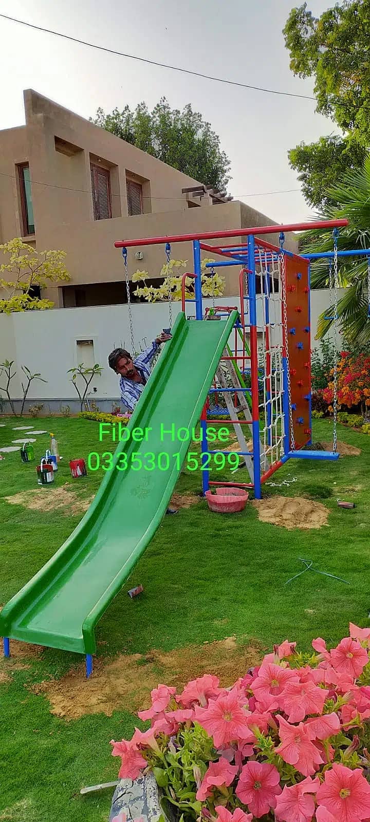 Playground equipment | Garden Metal swing jhola | Slides, Seesaw etc 10