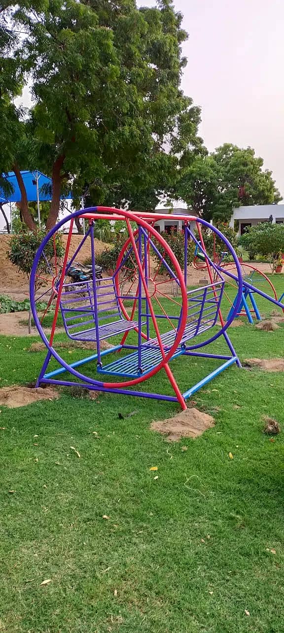 Playground equipment | Garden Metal swing jhola | Slides, Seesaw etc 14