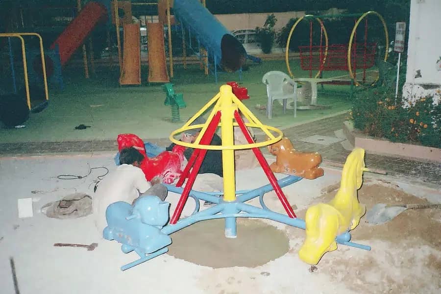 Playground equipment | Garden Metal swing jhola | Slides, Seesaw etc 18