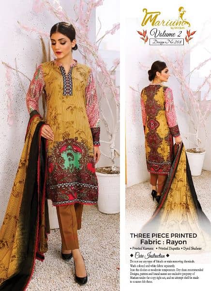 Three Piece Printed Fabric :Rayon Gul Ahmed Khaadi IDEAS Warda 6