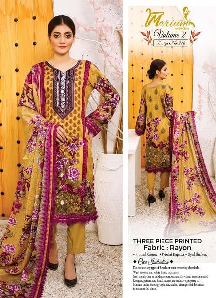 Three Piece Printed Fabric :Rayon Gul Ahmed Khaadi IDEAS Warda 12