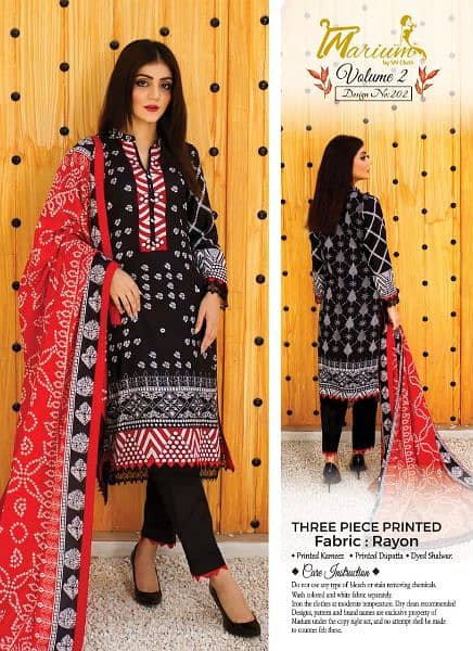Three Piece Printed Fabric :Rayon Gul Ahmed Khaadi IDEAS Warda 15