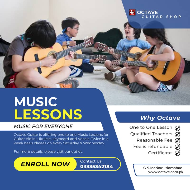 Music Lessons for Guitar |Violin | Piano Ukulele at Octave Guitar Shop 4