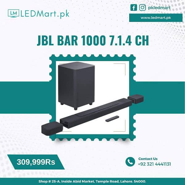 JBL 7.1. 4=11.1 CHANNEL SOUND BAR DOLBY ATMOS 880watts 0