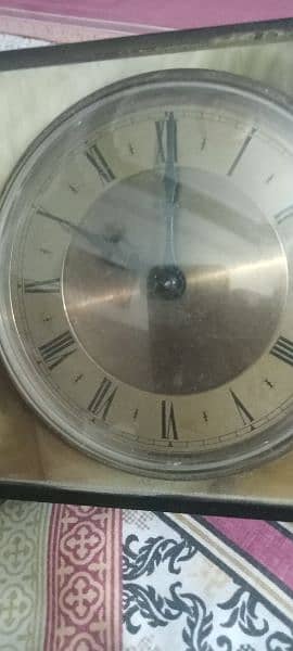 Antique Metamec England Table Clock Marble Brass vintage 2