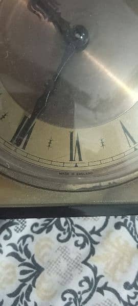 Antique Metamec England Table Clock Marble Brass vintage 4