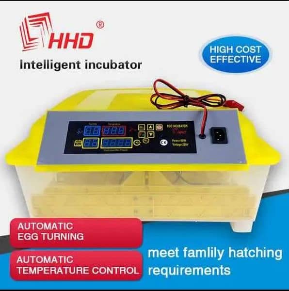 HHD 56 eggs fully automatic incubator Dual power 1