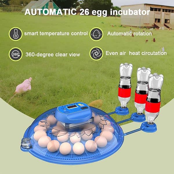 intelligent 8 26 52 eggs round automatic incubator machine 1